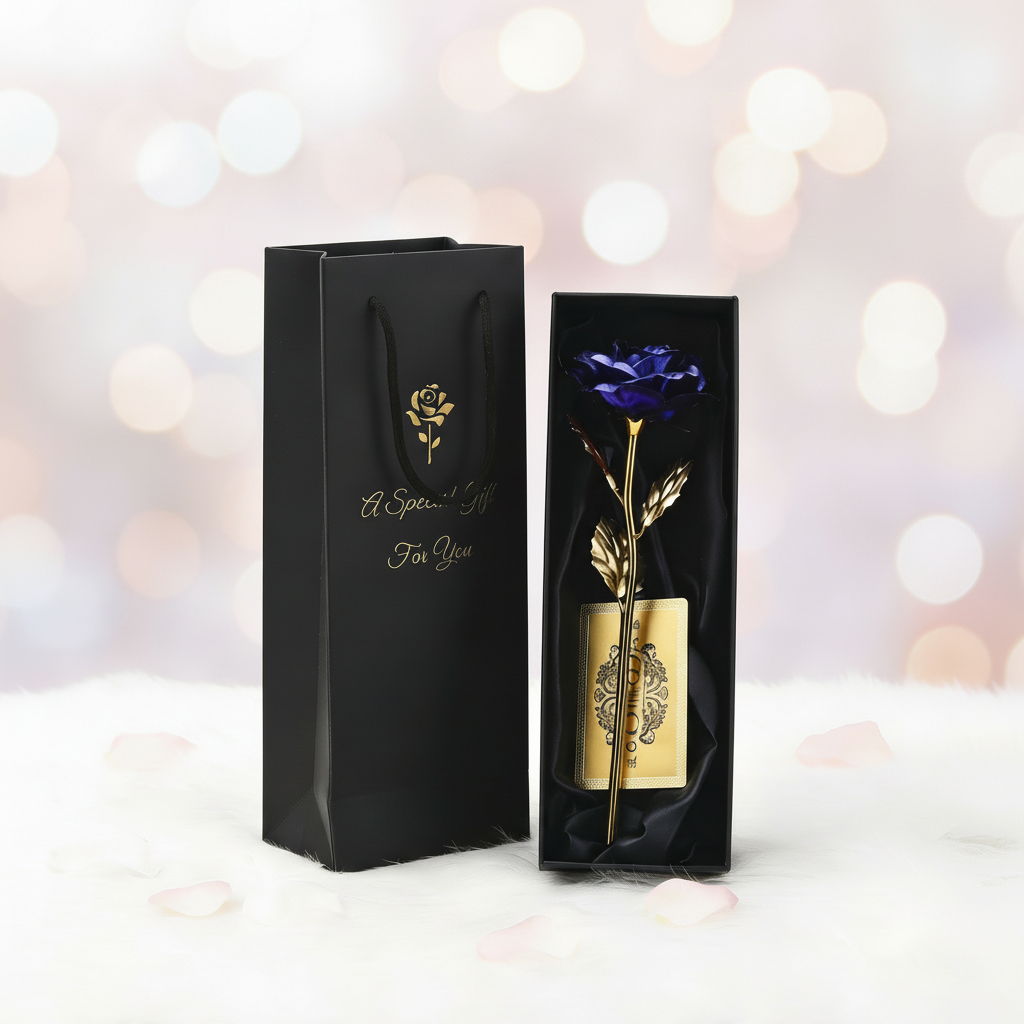 Gold Foil Rose Gift Box